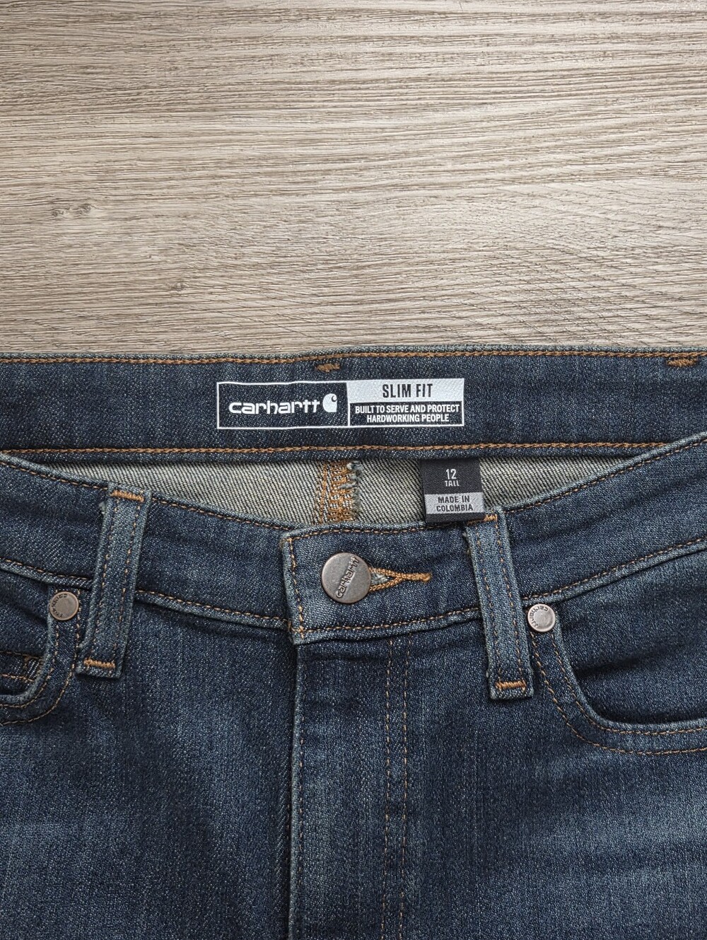 Carhartt Jeans Womens Rugged Flex Slim Fit Denim BD4976-W Size 12 Tall NEW NWT - Picture 4 of 9